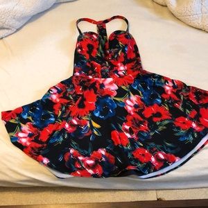 Size 6 halter dress  from Bebe. Tropical print.